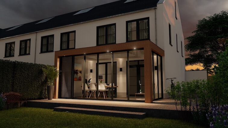 Goed ge&iuml;soleerde aanbouw woning