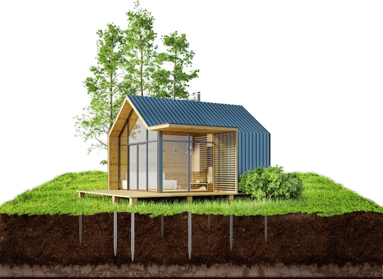 Schroeffundering voor tiny house